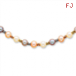 14K Tri Color Cultured Pearl Necklace chain