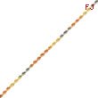 14K Tri-Color Gold 2.5mm Diamond Cut Rope Chain