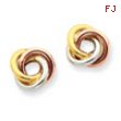 14k Tri-color Twisted Knot Earrings