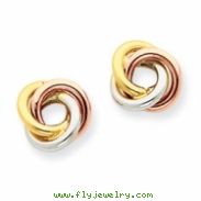 14k Tri-color Twisted Knot Earrings