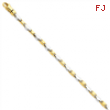 14k Two-tone 2.25mm Fancy Link Chain bracelet