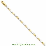 14k Two-tone 2.25mm Fancy Link Chain bracelet
