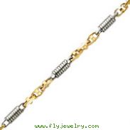 14K Two-Tone 4.75mm Fancy Industrial Link Bracelet