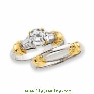 14k Two-tone AAA Diamond engagement ring