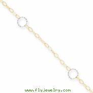 14k Two-Tone Adjustable Circle Anklet