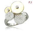 14K Two-Tone Gold & Diamond Circle Designs Ring