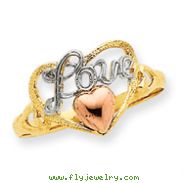 14K Two-tone Gold & Rhodium Love Heart Ring