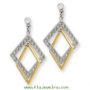 14K Two-Tone Gold 1/2Ctw Double Square Diamond Earrings