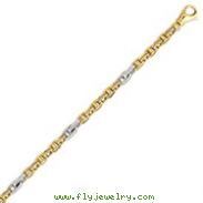 14K Two-Tone Gold 5.5mm Fancy Link Bracelet