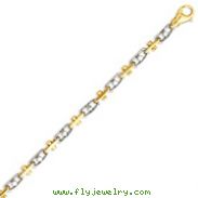 14K Two-Tone Gold 5mm Fancy Link Bracelet