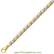 14K Two-Tone Gold 7.25mm Polished Fancy Link Bracelet