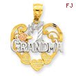 14k Two-Tone Gold And Rhodium #1 Grandma Heart Pendant