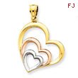 14K Two-Tone Gold And Rhodium Heart Pendant