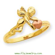 14K Two-tone Gold Angel & Heart Ring