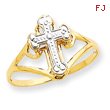 14K Two-tone Gold Cross Ring