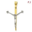 14K Two-Tone Gold Crucifix Charm