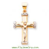 14K Two-Tone Gold Crucifix Pendant