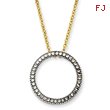 14K Two-Tone Gold Diamond-cut Circle Necklace
