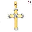 14K Two-Tone Gold Fancy Cross Pendant
