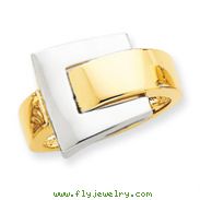 14K Two-Tone Gold Polished Buckle Ring