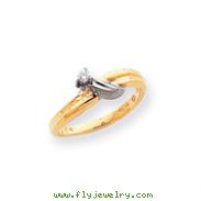 14k Two-Tone Gold Polished Diamond Swirl Ring Mounting