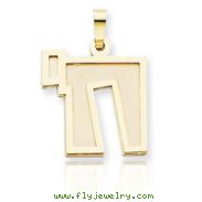 14K Two-Tone Gold Solid Satin Chai Charm