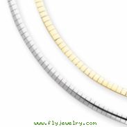 14k Two-tone Reversible 3mm Omega Necklace chain