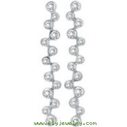 14K White Gold 1.15ct 28-Diamond Bezel Drop Earrings