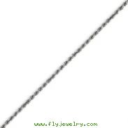 14K White Gold 1.40mm Solid Diamond Cut Machine-Made Rope Bracelet