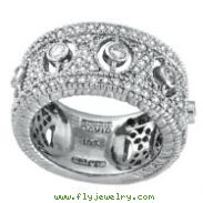 14K White Gold 1.66ct Diamond Rustic-Style Eternity Ring