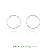 14K White Gold 1x12mm Endless Hoops