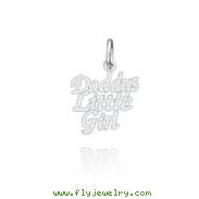14K White Gold "Daddy's Little Girl" Polished Charm