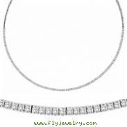 14K White Gold 2.31ct Diamond Tennis Necklace SI1-SI2 G-H