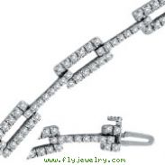 14K White Gold 2.54ct Diamond Long Link Bracelet