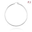 14K White Gold 2.5x63mm Classic Hoops
