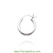 14K White Gold 2x12mm Classic Hoops