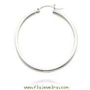 14K White Gold 2x32mm Classic Hoops