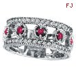 14K White Gold .30ct Pink Sapphire Eternity and .42ct Diamond Ring Band