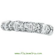14K White Gold .43ct Diamond Floral Deisgn Ring Band