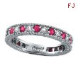 14K White Gold .50ct Diamond and .51ct Pink Sapphire Ring Band