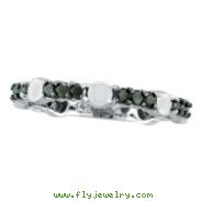 14K White Gold .51ct Black Diamond Eternity Stackable Guard Ring
