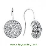 14K White Gold .51ct Diamond Antique-Style Drop Earrings SI1-SI2 G-H