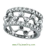 14K White Gold .61ct Diamond Thick Design Ring