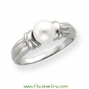 14k White Gold 6mm Pearl Ring