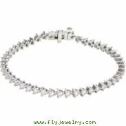 14K White Gold 7 1 4 Inch Diamond Line Bracelet