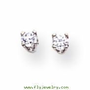 14k White Gold A Diamond stud earring