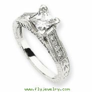 14k White Gold AA Diamond engagement ring