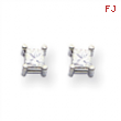 14k White Gold AA Quality Complete Princess Cut Diamond Earrings