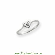 14k White Gold AAA Diamond heart ring