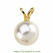 14K White Gold Akoya Cultured Pearl Pendant